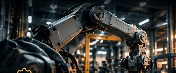 Braço robótico em linha de produção